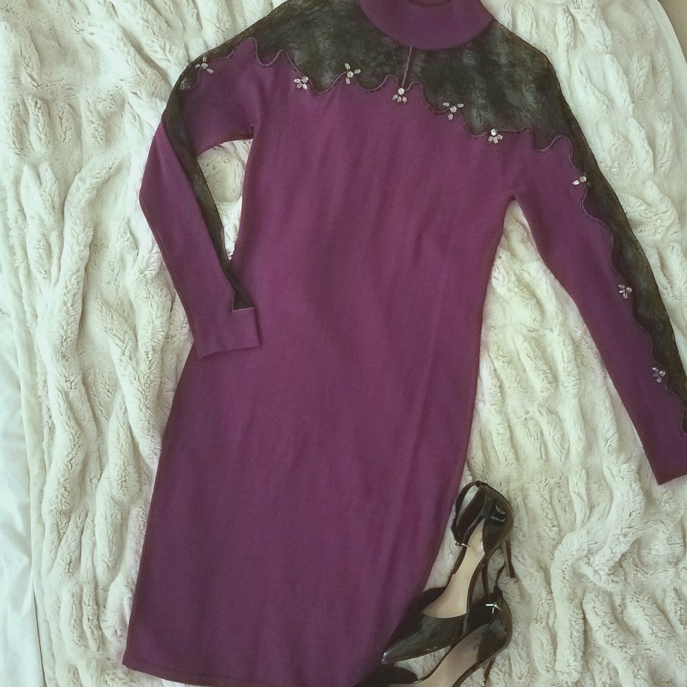 👄 New Venus Brand Dark Purple Dress SZ Small